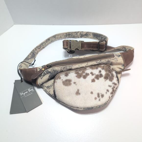 Myra Bag Impression Cowhide Fanny Pack New With Tags Leather - Picture 1 of 10